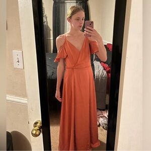 Nine West One Shoulder Orange Dress